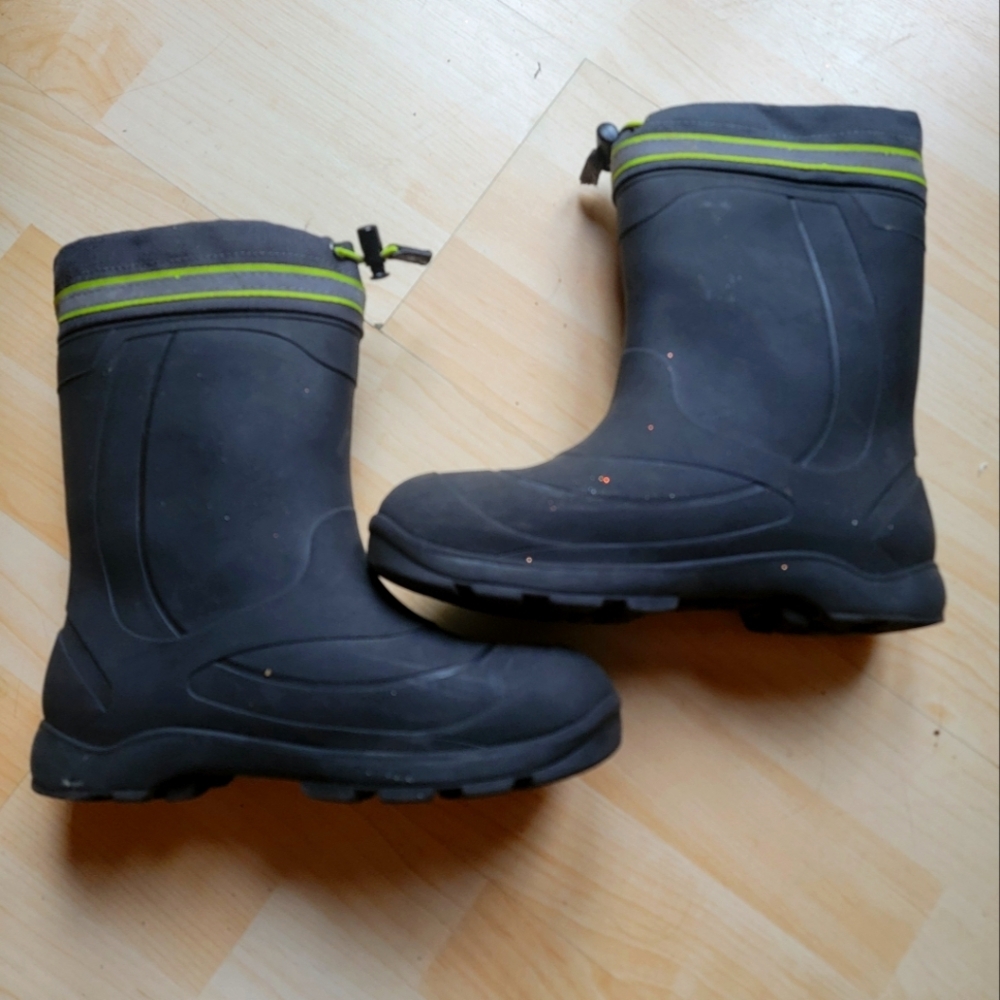 Kamik Rubber Snow Rain BootsKids 6 Fit Womens 7 Black Boots Lined